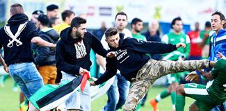 İsrailli futbolculara Filistin şoku