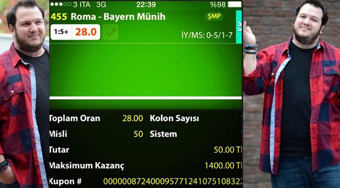Şahan 50 lira koydu bin 400 lira aldı