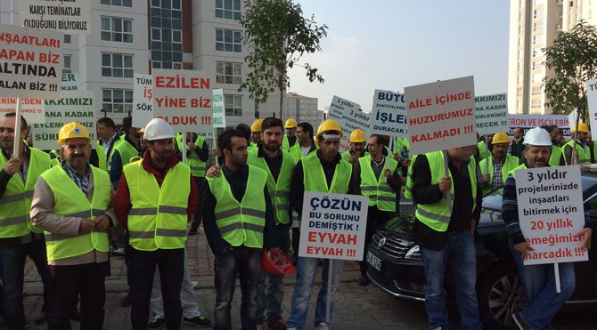 Emlak Konut işçileri isyan etti!