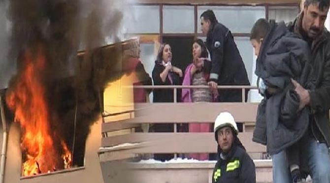 Alevlerin arasında son anda kurtarıldılar!