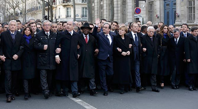 Paris'teki yürüyüşe ABD üst düzey temsil edilmedi