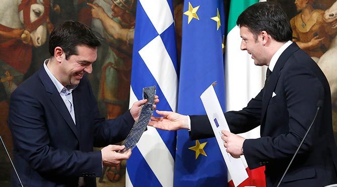 Yunanistan Başbakanı Aleksis Çipras, İtalya Başbakanı Renzi ile görüştü