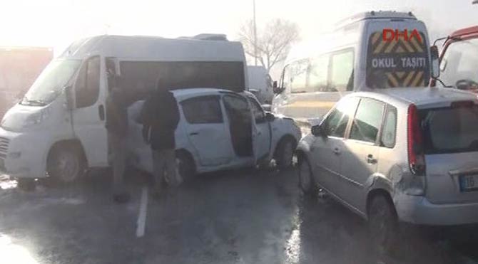 100 araçlık zincirleme kaza