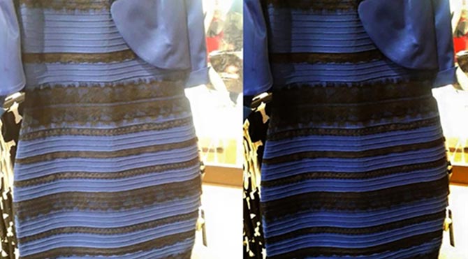 Bu elbise beyaz-altin renkte mi mavi-siyah mı 