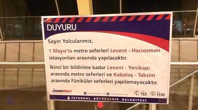 1 Mayıs'ta İstanbul felç!