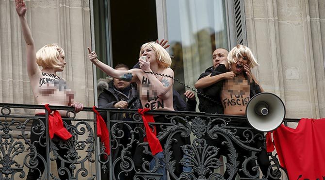 FEMEN 1 Mayıs'ta Fransa'da eylem yaptı