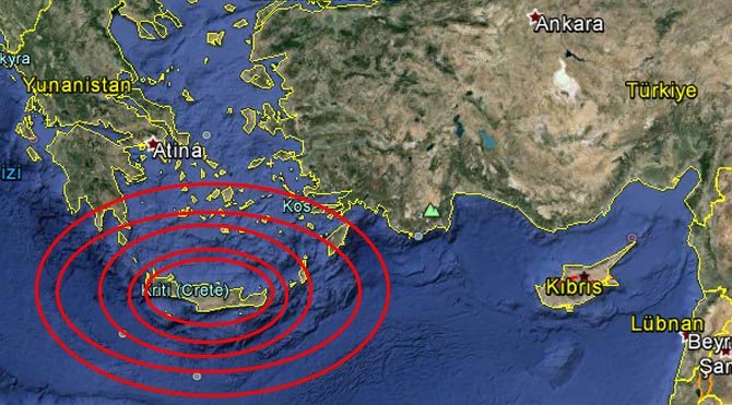 Girit Adası açıklarında deprem! 