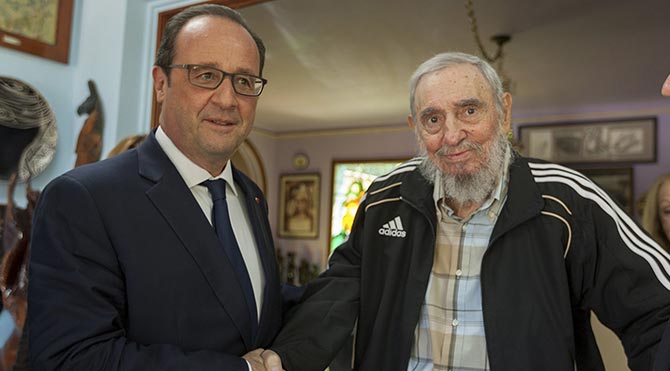 Hollande, Fidel Castro ile görüştü
