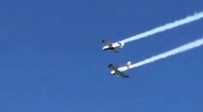 Havada böyle çarpıştılar