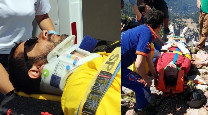 Paraşütle 30 metreden yere çakıldılar