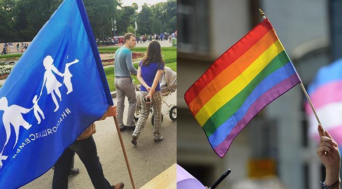 Rusya'da LGBTİ'ye karşılık 'heteroseksüel onur bayrağı'