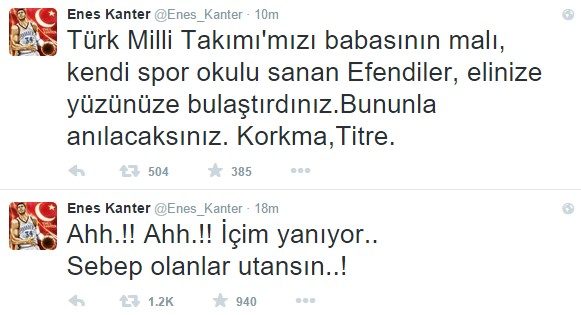 enes kanter twitter mesajları