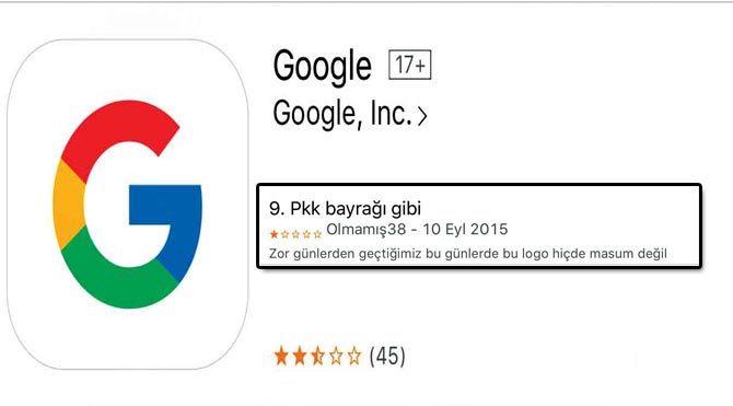 Google logosu PKK sempatizanı mı?
