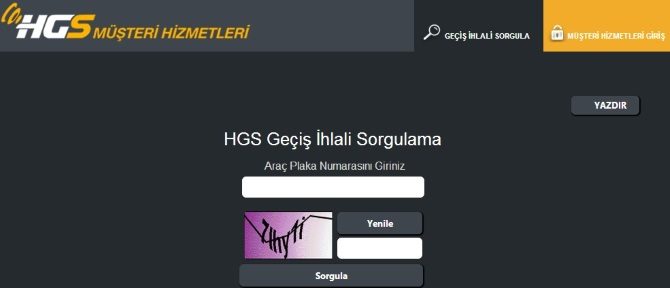 HGS Geçiş İhlali