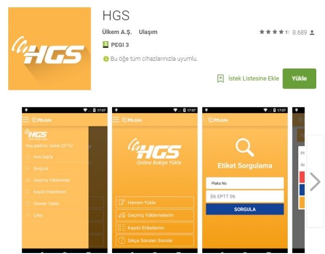 HGS uygulaması