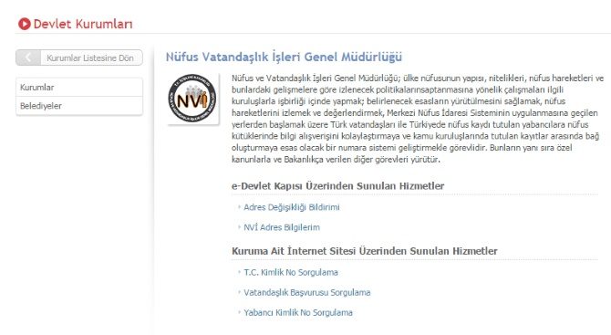 E Devlet Nüfus Müdürlüğü