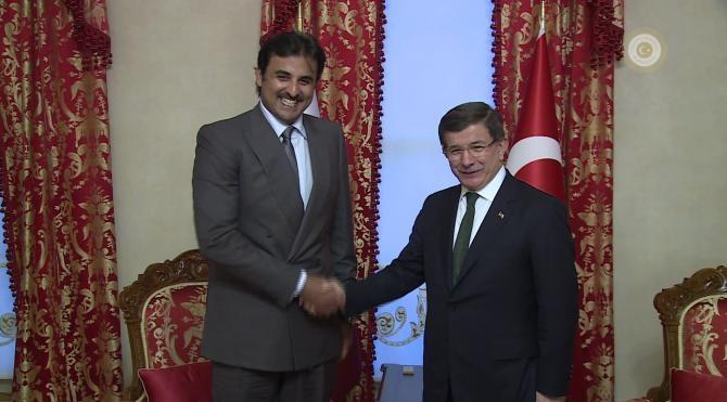 Başbakan Davutoğlu, Katar Emiri`ni kabul etti