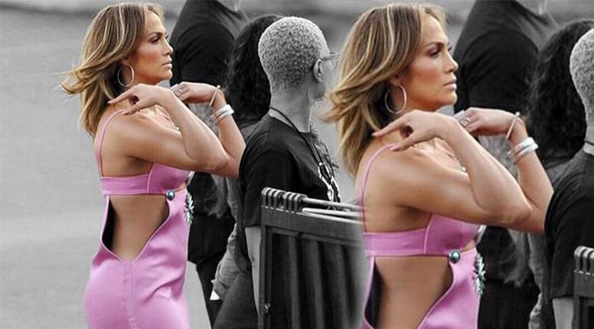 Jennifer Lopez elbisesiyle olay oldu