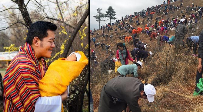 Bhutan'da yeni prensin doğumu 108 bin ağaç dikilerek kutlandı