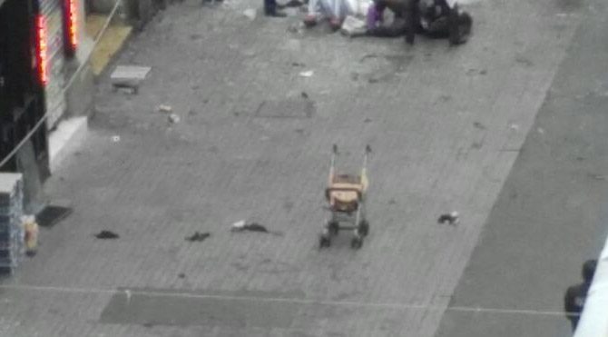 Taksim'de patlamadan acı kare