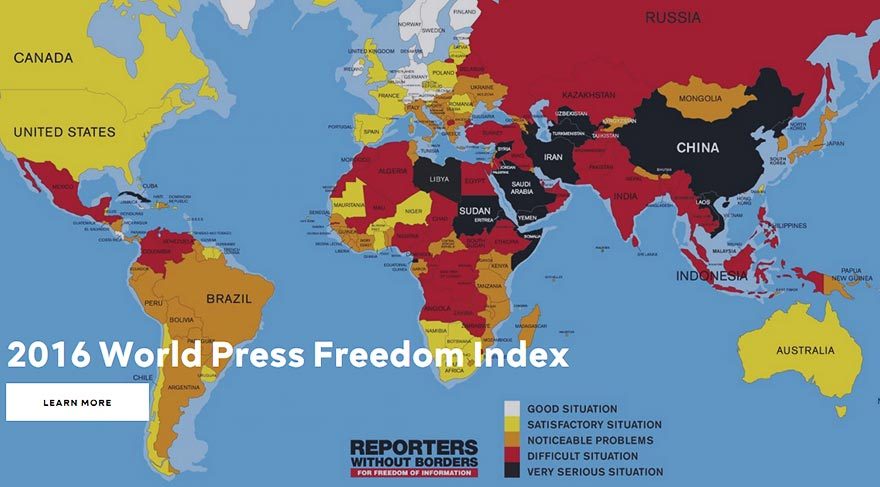 Türkiye basın özgürlüğünde 180 ülke arasında 151’inci sırada