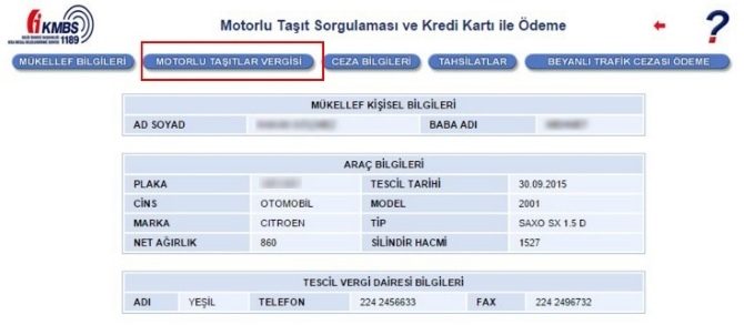 MTV ödeme ve sorgulama