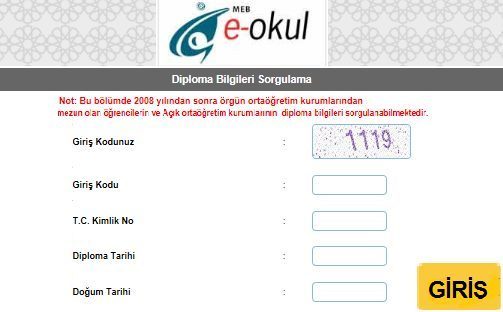 diploma bilgileri sorgulama