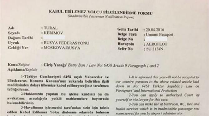 Sputnik-Türkiye Genel Müdürü Tural Kerimov’a giriş yasağı