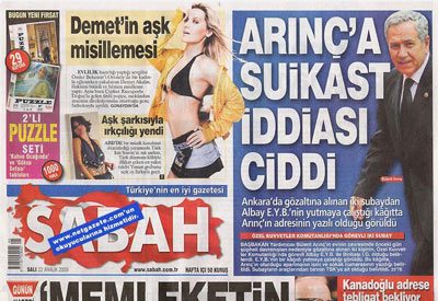 AKP’ye yakın Sabah da 22 Aralık 2009’da, “İddia ciddi” diye sürmanşet yapmıştı... 