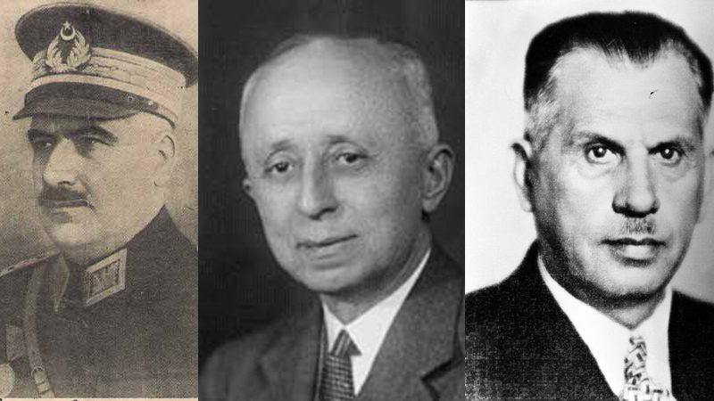 Mustafa Fevzi Çakmak (Asker), İbrahim Refet Bele (Asker), Kazım Fikri Özalp (Asker) 