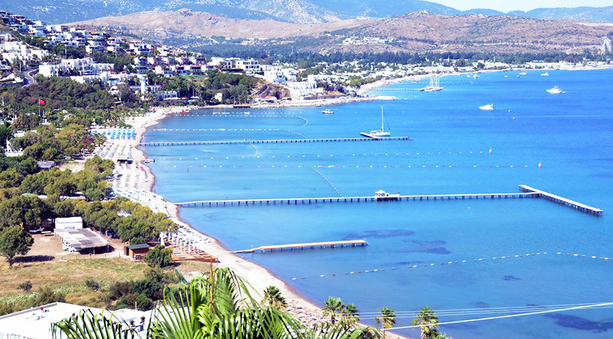 Bodrum Ortakent plajları bomboş