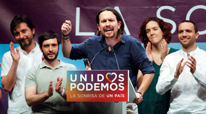 FOTO: REUTERS/ Sol ittifak Podemos'un lideri Pablo Iglesias, kemer sıkma politikalarını eleştiriyor.
