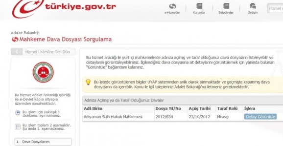 Mahkeme Dava Sonuç Sorgulama