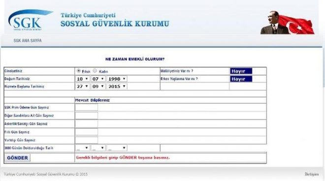 Erken Emeklilik Sorgulama Ve Ne Zaman Emekli Olurum Aracı - Sözcü