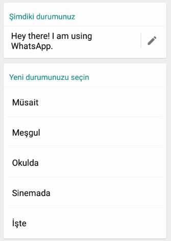 whatsapp durumlari