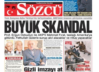 TARİH: 3 MART 2008 Fethullah Gülen’in ABD’den Türkiye’deki anayasaya karıştığını manşetlere taşıdık.