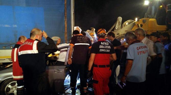 Zonguldak&#39;ta kaza: 1 ölü, 1 yaralı