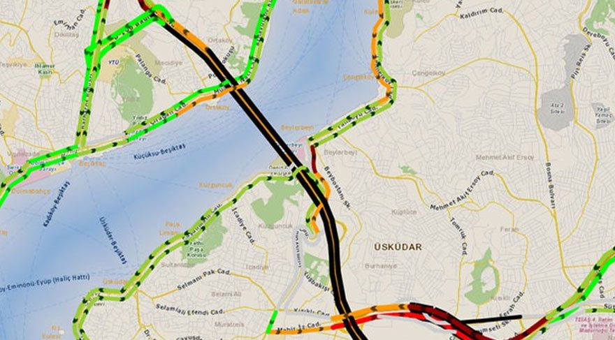 Boğaziçi Köprüsü'nde gerçekleşen protesto nedeniyle, köprünün iki tarafı da trafiğe kapatıldı. İBB yoğunluk haritasında ise köprünün, 'siyah' renge döndüğü gözlemlendi...
