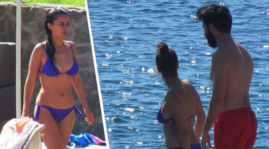 Hande Soral ve sevgilisi İsmail Demirci'nin deniz keyfi