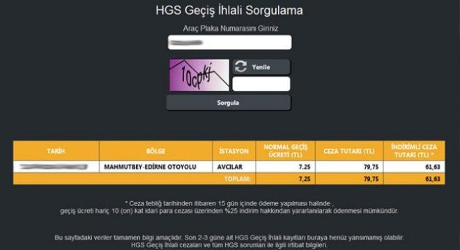 HGS Sorgulama