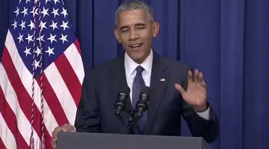 Obama Münih'teki saldırıdan bahsederken şaka yaptı