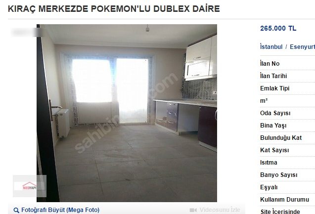 pokemonlu ev ilanı 1