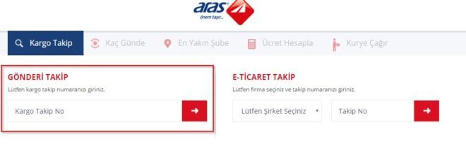 Aras Kargo Sorgulama