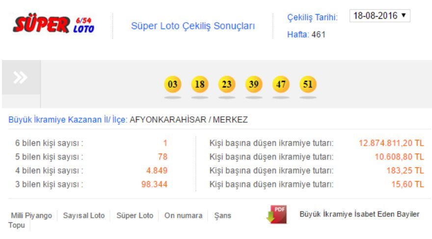 super loto sonuclari