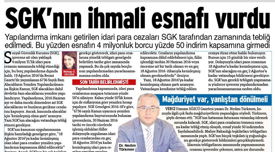Gazetemizin konuyu 4 Eylül’de gündeme getirmesinin ardından SGK, harekete geçti. 