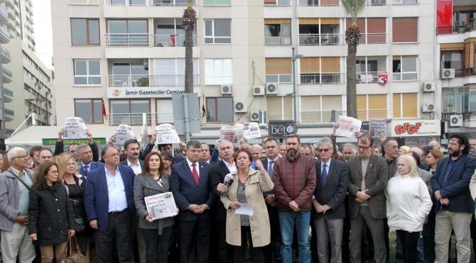 Cumhuriyet Gazetesi&#39;ne yönelik operasyona, İzmir&#39;den tepki
