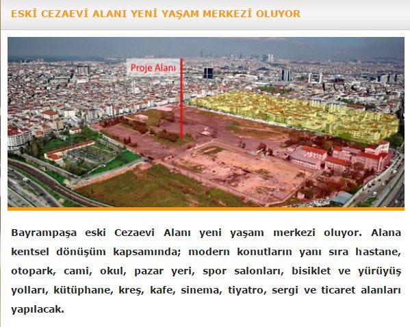 Bayrampaşa Belediyesi sabah saatlerinde ise projenin tanıtımında yazdığı yazıyı kaldırdı.