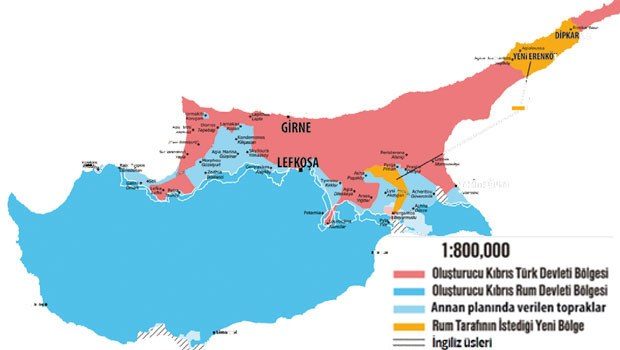 Kıbrıs basınında yer alan haritanın örneğine yer verildi. 