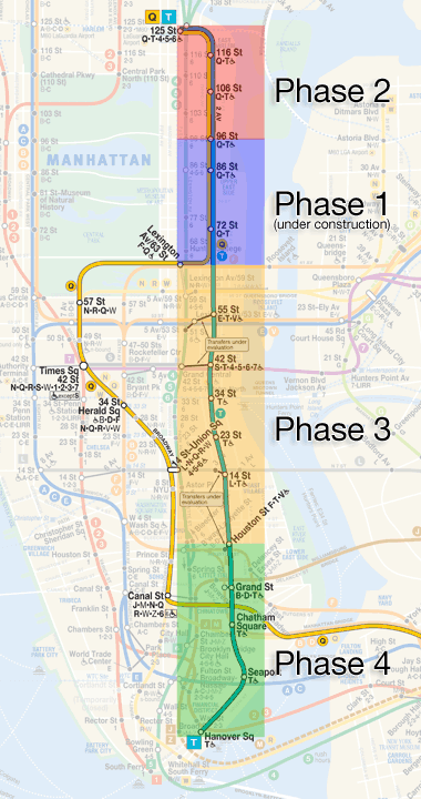 Proie tamamlandığı zaman Metro Doğu Manhattan'dan başlayıp Doğu Harlem'de sona erecek.