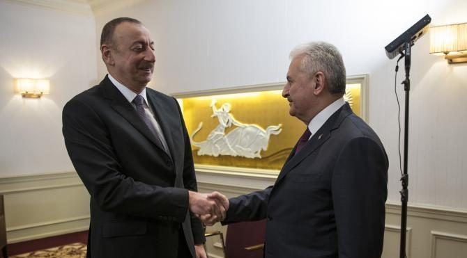 Başbakan Binali Yıldırım, Azerbaycan Cumhurbaşkanı Aliyev ile görüştü